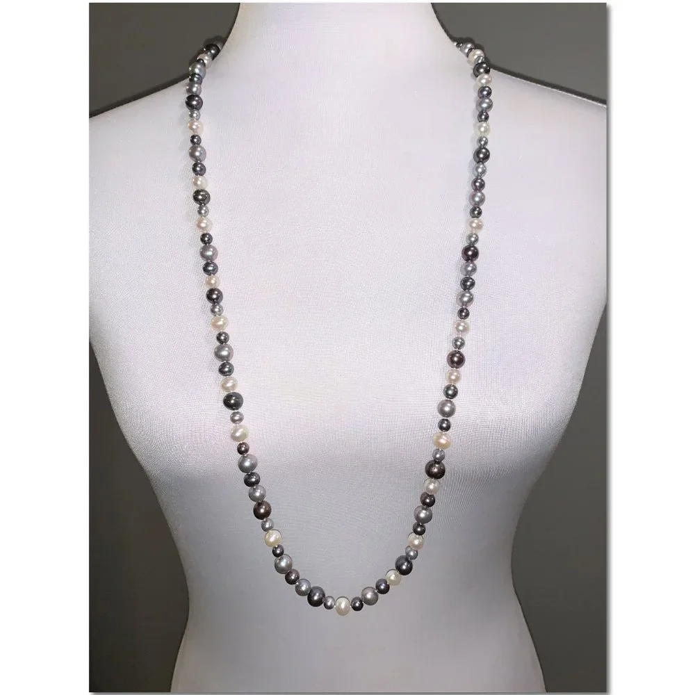 Dillard's Sterling Collection Long Pearl Necklace Tag Attached
